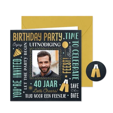 Foto uitnodiging verjaardag feest man